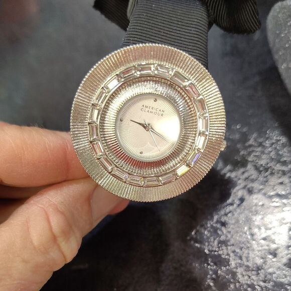 Badgley Mischka Silver Watch with Textured Bezel - Picture 3 of 3